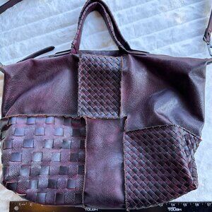 Burgundy boho style handbag